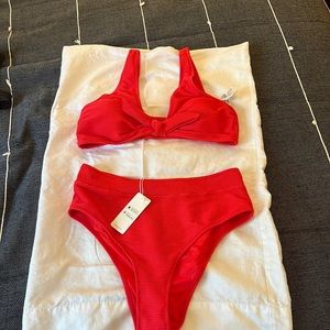 Cupshe ribbed high waisted bikini